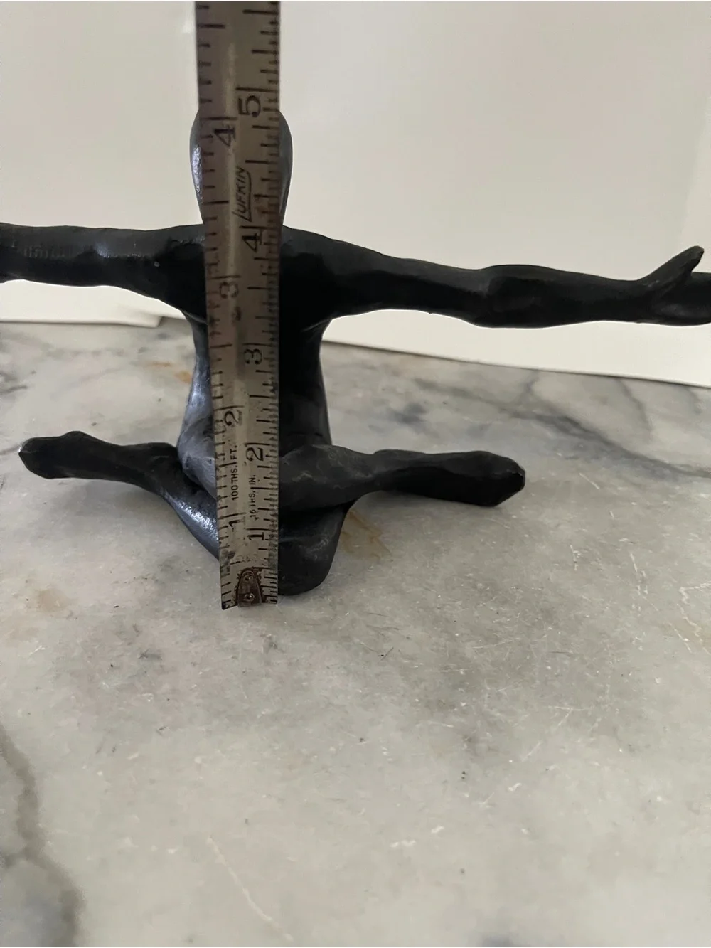 DreamsEden Cast Iron Human Sculpture Abstract Figurine Yoga Pose Gymnastics 12”W